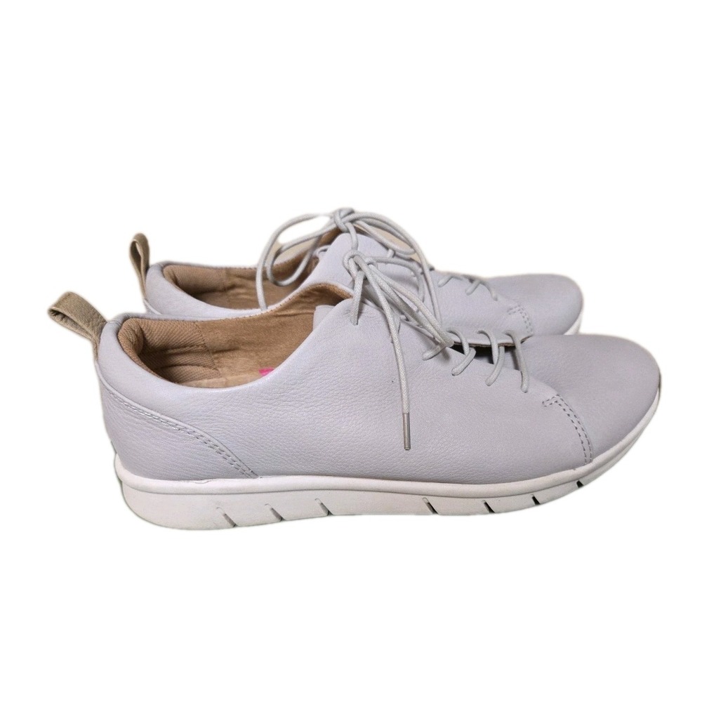 Comfortiva Shoes Womens Size 10N Gray Leatherâ Align Lace Up Sneakers